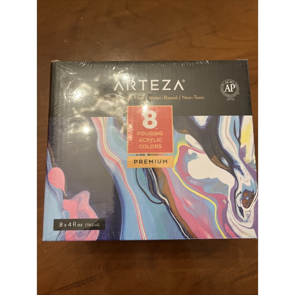 Arteza Pouring Acrylic Paint | Pastels | 4oz Bottles - Set of 8